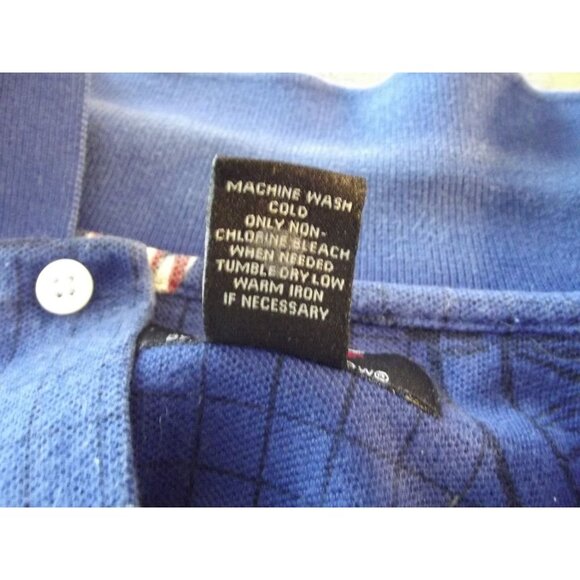 Croft &Barrow Sport Polo Shirt Mens Medium Sailboat American Flag Blue Patriotic - Picture 4 of 11